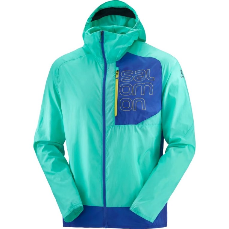 Turquoise / Blue Salomon Bonatti Cross Men's Windbreaker | PH 72104O